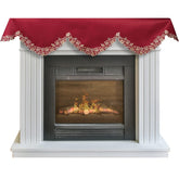 Royal Garnet – Burgundy Gold Mantel Scarf, Tarantino Collection Elegant Home Accent 18*90 Inch - Decozen