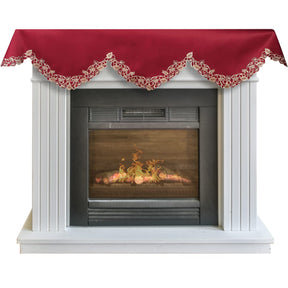 Royal Garnet – Burgundy Gold Mantel Scarf, Tarantino Collection Elegant Home Accent 18*90 Inch - Decozen