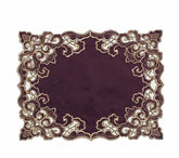 Set of four RIZ-006-PM Amethyst Haze Plum Gold Table Placemats from Granada Collection, 12x18 inch, artistic dining décor.