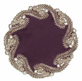 Violet Dream – Plum Gold Table Doilies, Anyce Collection Artistic Home Table Décor 15 inch - Decozen