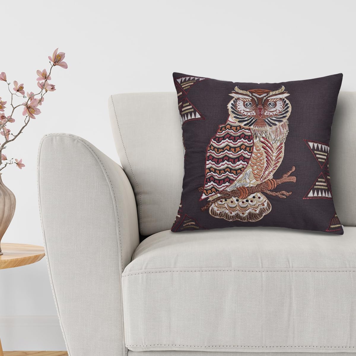 Owl Printed Design Throw Pillow Covers - Decozen